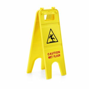 Caution wet floor sign, English