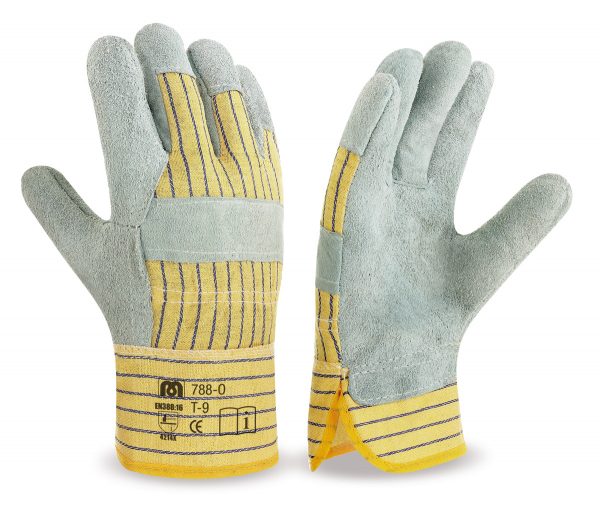 Mixed intermediate thickness leather glove